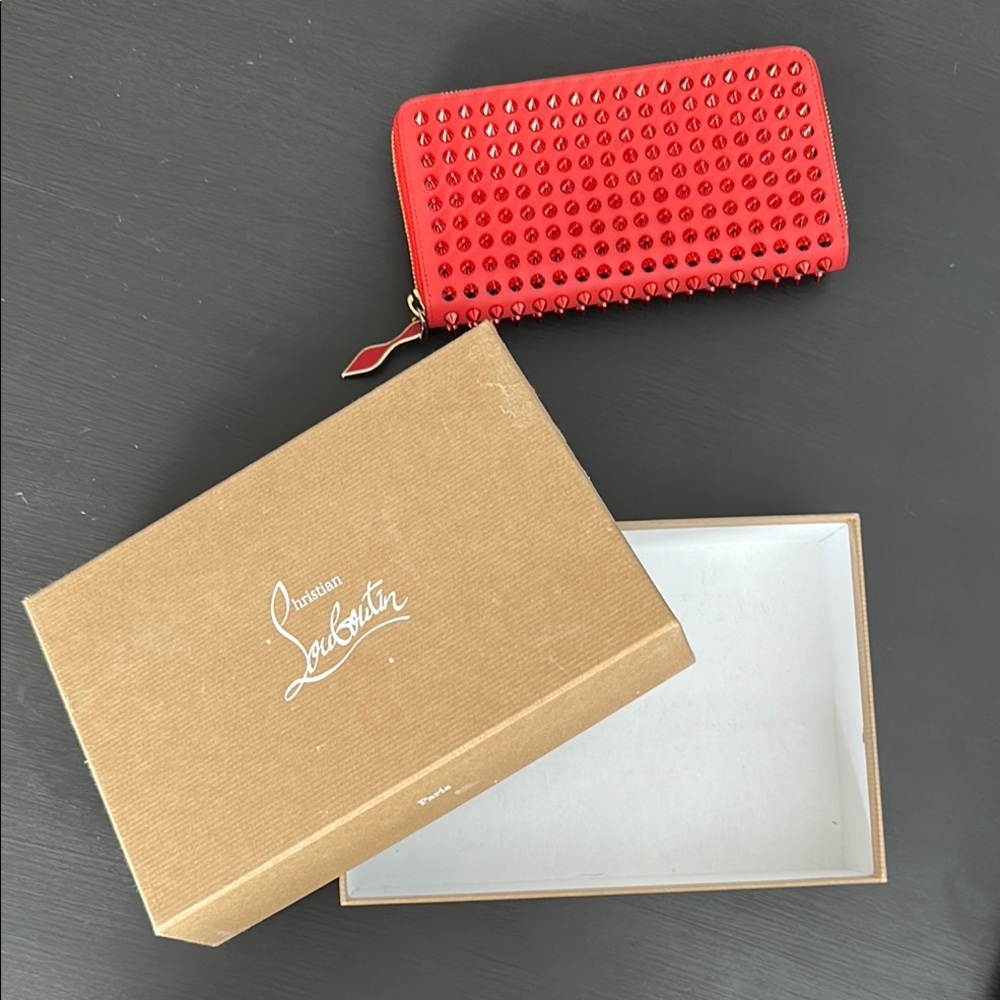 Christian Louboutin Red Spiked Wallet - Picture 8 of 8